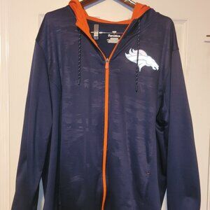 Fanatics Denver Broncos Men's Full Zip Hoodie, 3XL, Navy/Orange